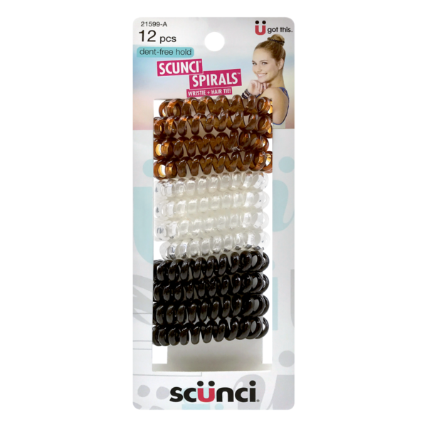 Scunci Spirals U Got This Wristie Hair Tie Dent Free Hold 12 Ct