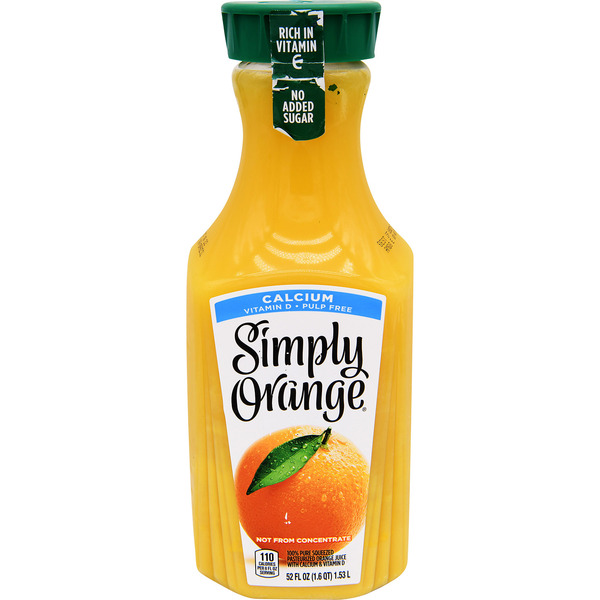 Simply Orange Juice Calcium Bottle