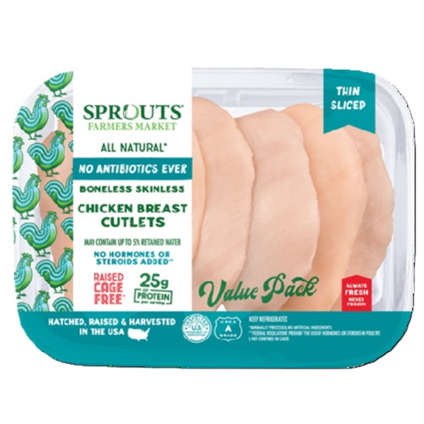Sprouts Thin Sliced Chicken Breast No Antibiotics Ever Value Pack