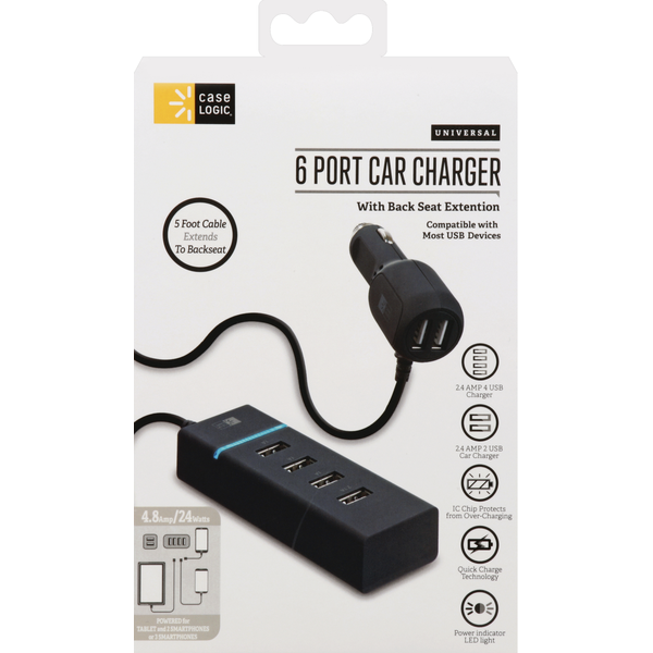 Wegmans Case Logic Car Charger, 6 Port, Universal Same-Day Delivery or  Pickup