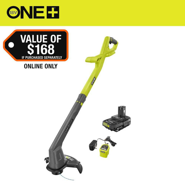 Ryobi One+ 18v 10 In. Cordless Battery String Trimmer/edger With 2.0 Ah Battery And Charger