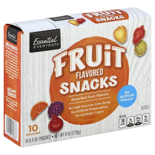 Essential Everyday Fruit Flavored Snacks, Assorted Fruit Flavors (10