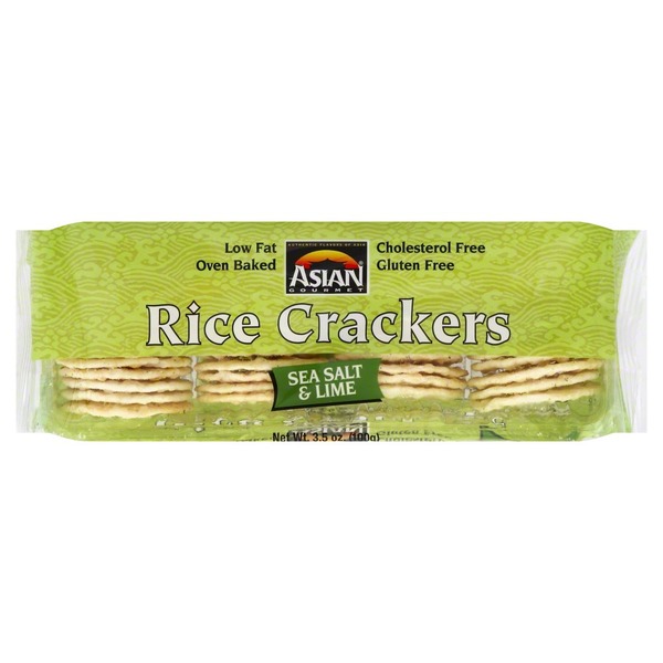 Asian Gourmet Rice Crackers, Sea Salt & Lime, Bag (3.5 oz) Instacart