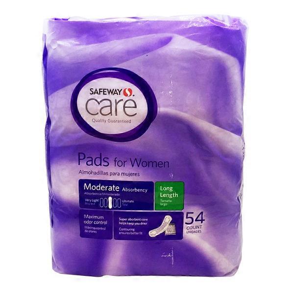 Signature Home Pads For Women, Moderate Absorbency, Long Length (54 ct) Instacart