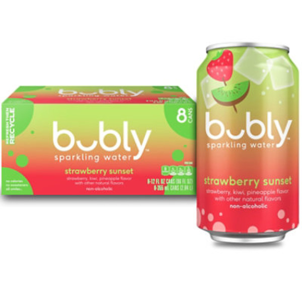 bubly Sparkling Water, Strawberry Sunset