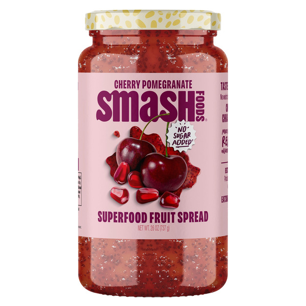 Smash Foods Smash Cherry Pomegranate Superfood Fruit Spread, 26 oz
