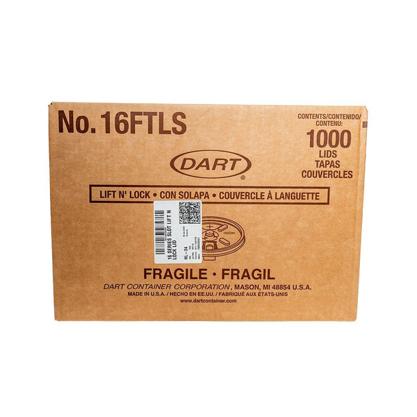 Dart - 16FTLS - Lift n' Lock Lid for 16 oz Foam Cups - 1000 ct