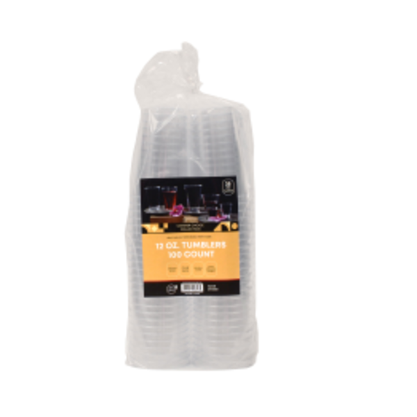 12 oz cup plastic cups 240 Cups, 12 oz. Clear with Silver Stripes Round Disposable Plastic Tumblers