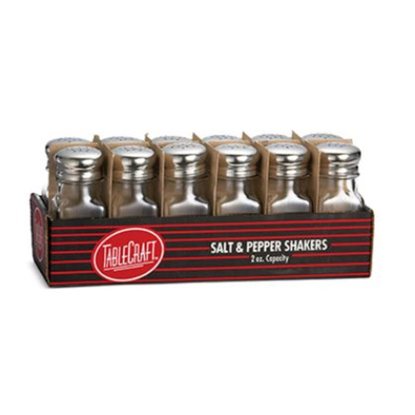 TableCraft - #C154-12 Square Salt & Pepper Shaker 2 oz, 12 CT