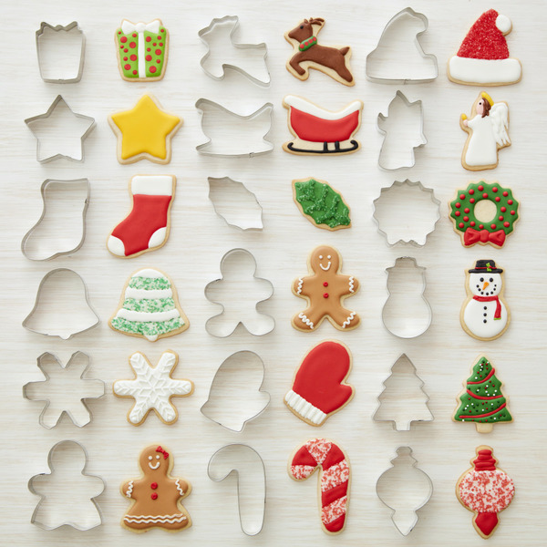 Wilton Holiday Shapes Metal Cookie Cutter Set, 18-Piece Same-Day