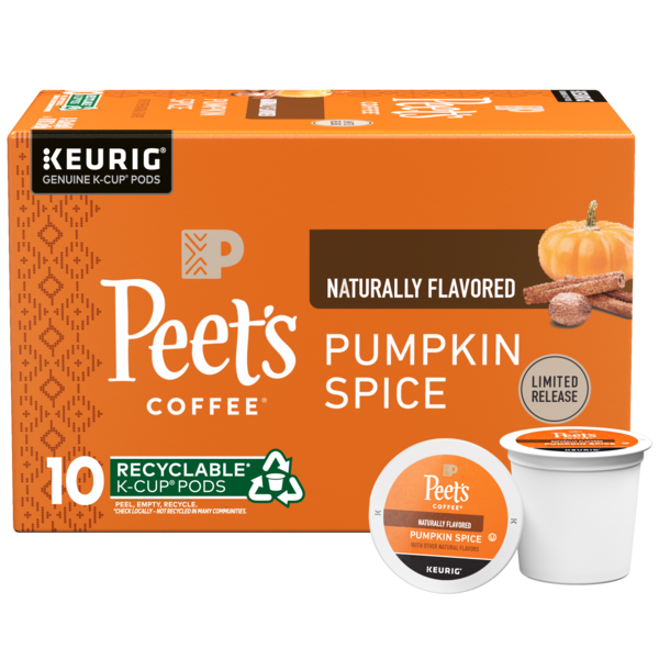 Peet's Coffee Pumpkin Spice, Light Roast Single Serve Coffee Pods