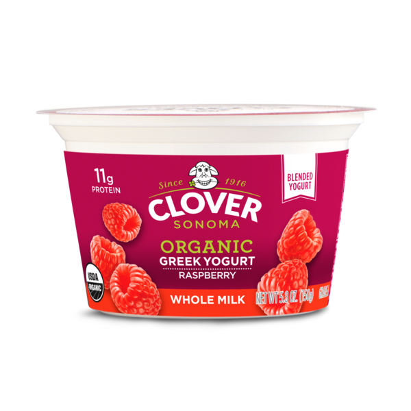 Clover Sonoma Organic Greek Whole Milk Raspberry Yogurt
