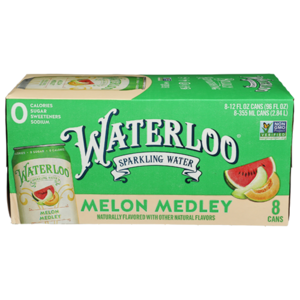 Waterloo Melon Medley Sparkling Water 8 Pack Case