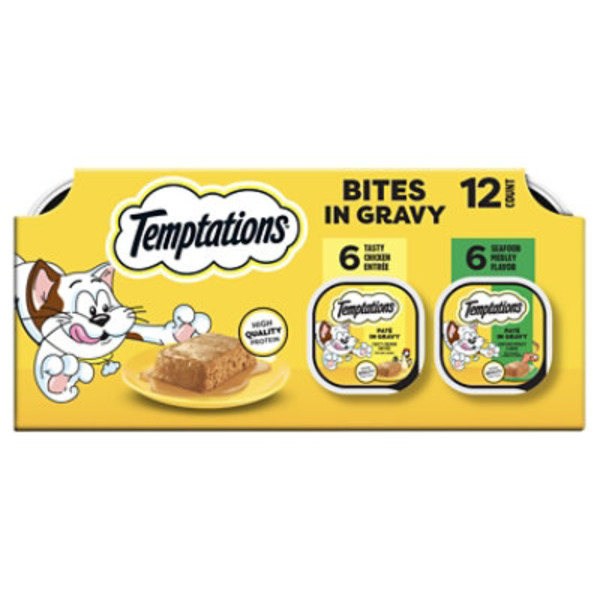 TEMPTATIONS Wet Cat Food, Paté in Gravy Flavor Variety Pack