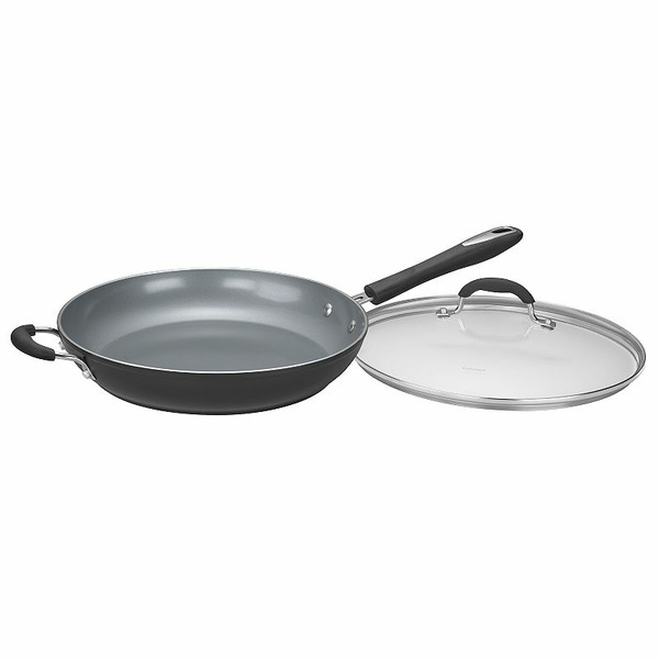 Cuisinart Ceramica® XT Matte Collection Ceramic Non-Stick 12\" Skillet With Helper Handle & Lid, Oxford