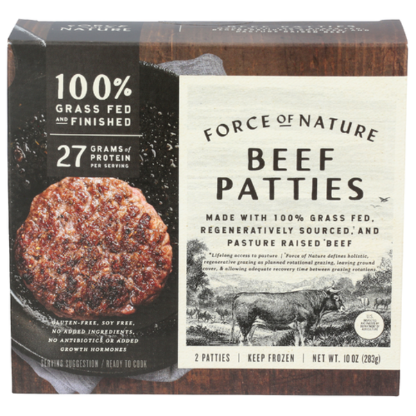 Force Of Nature Meats 100% Grass Fed And Finished Beef Patties 2 Pack
