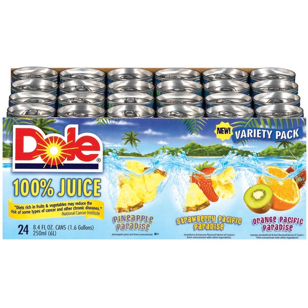 Dole Pineapple Paradise, Strawberry Pacific Paradise, Orange Pacific
