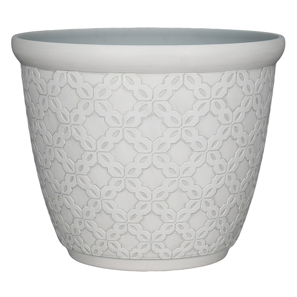allen + roth 18.7-in W x 18.7-in L x 16.22-in H White Resin Cone Indoor Planter
