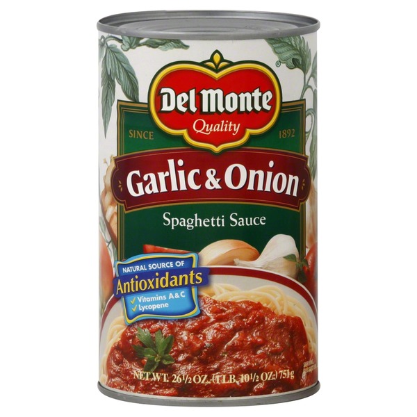 Del Monte Spaghetti Sauce, Garlic & Onion (26.5 oz) Instacart