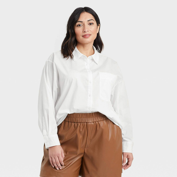 Target A New Day Women's Long Sleeve Oversized Button-Down Boyfriend Shirt - ™ White 3X Same-Day Delivery | Instacart Target A New Day Women's Long Sleeve Oversized Button-Down Boyfriend Shirt - ™ White 3X Same-Day Delivery | Instacart