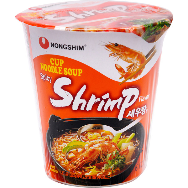 Nongshim Noodle Soup, Cup, Spicy Shrimp Flavor