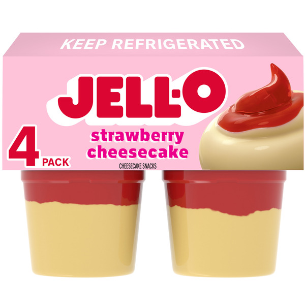 Jell-O Original Strawberry Ready-to-Eat Cheesecake Snack Cups Same