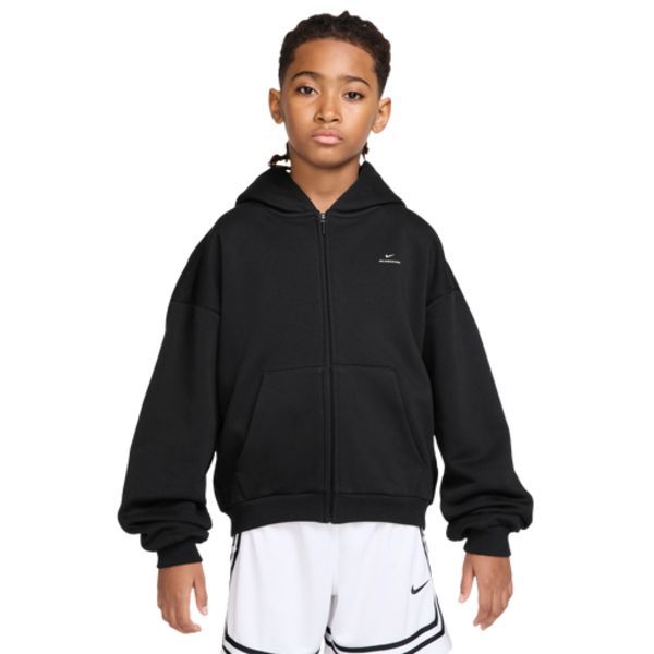 Nike Boys' Standard Fleece Full Zip Hoodie, XL - Black/White