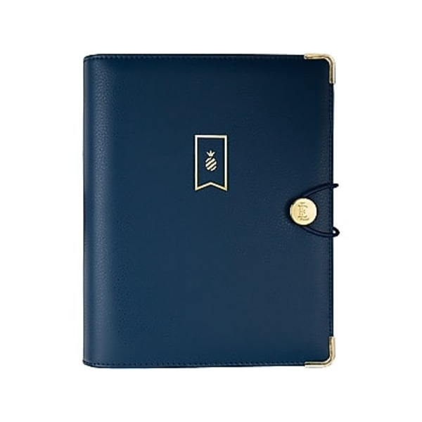 At a Glance EL100-010-58 5.5" x 8.5" Navy Emily Ley Simplified Faux Leather Personal Organizer