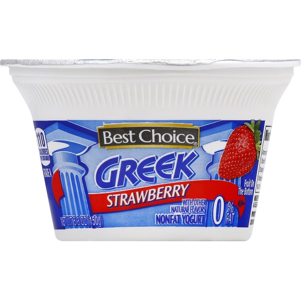 Best Choice Yogurt, Non Fat, Strawberry, Greek (5.3 oz) Instacart