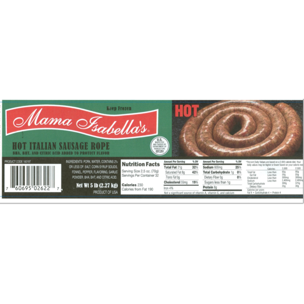 Mama Isabella's - Hot Italian Sausage Links - 5 lbs