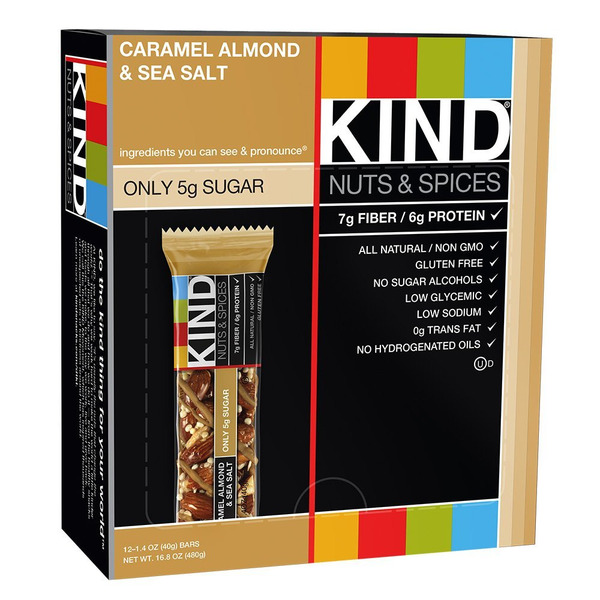 KIND - Caramel Almond & Sea Salt Bars - 12/1.4 oz