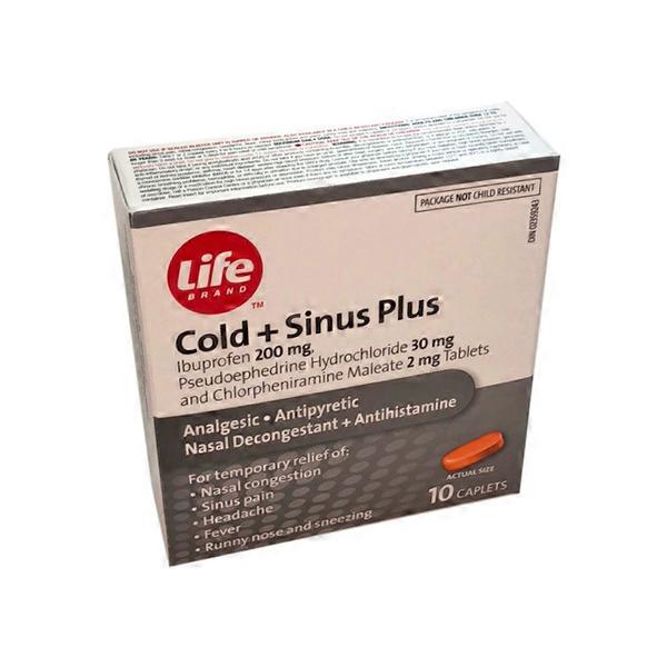 Life Brand Cold & Sinus Plus Tablets (each) Instacart