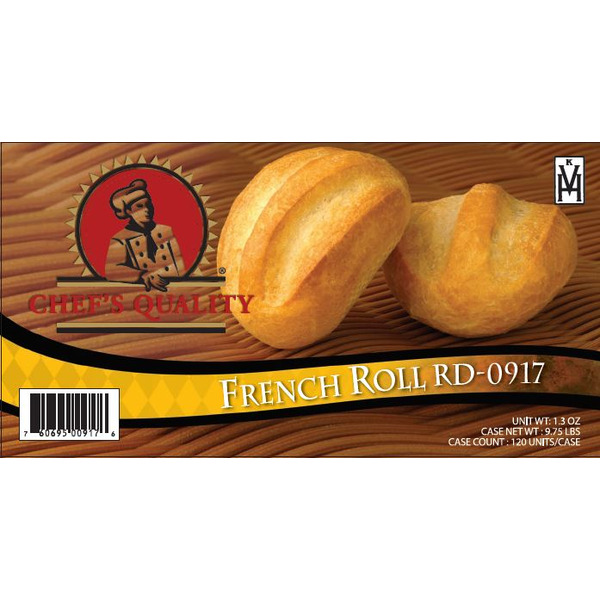 Frozen Chef's Quality - French Dinner Roll - 120/1.3 oz