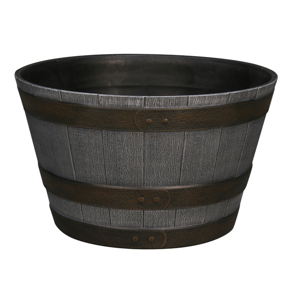 Style Selections 19.29-in W x 19.29-in L x 12.13-in H Gray Recycled plastic Cone Indoor Planter