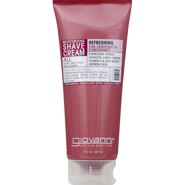 Giovanni Shave Cream, Moisturizing, Refreshing Pink Grapefruit