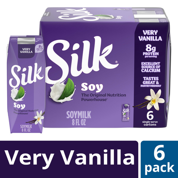 Silk Dairy Free Very Vanilla Soy Milk, Shelf Stable, Lactose Free