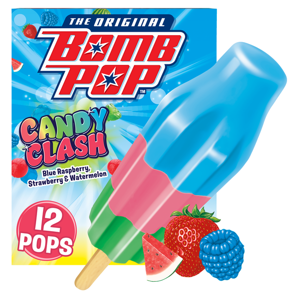 Bomb Pop Candy Clash Freeze Ice Pops, Frozen Dessert, Blue
