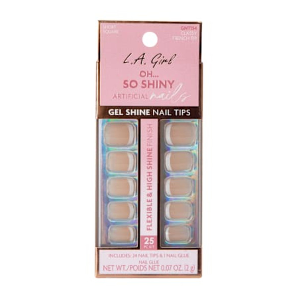 L.A. Girl Cosmetics Oh... So Shiny Artificial Nails Kit - Classy French Tip