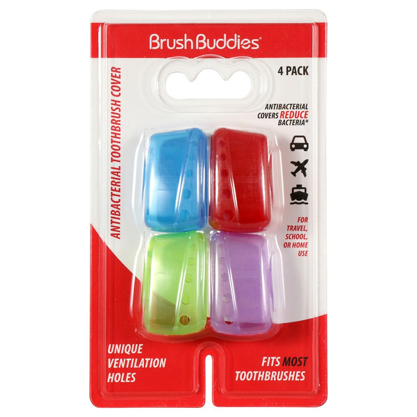 Brushbuddies Oral Care 4-Pack Antibacterial Toothbrush Covers Same