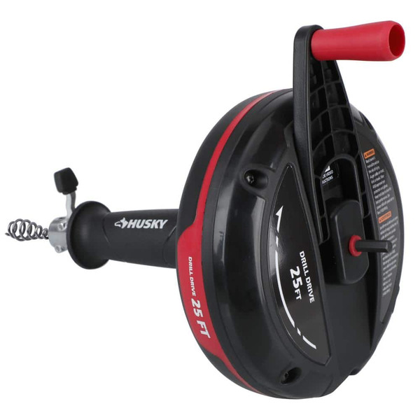 Husky 25 Ft. Power Drum Drain Snake Drill-operated Auger For Sink, Tub And Shower Clogs