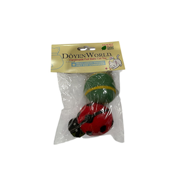 Doyen Felt Ball Ladybug Cat Toy
