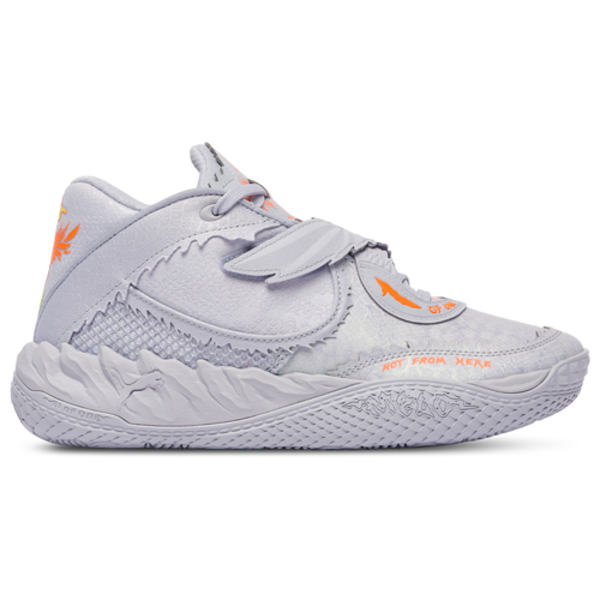 PUMA Kids' Grade School MB.05 Basketball Shoes, Size 6.5, Medium/B - Vibrant Silver-Yellow Alert-Glowing Red