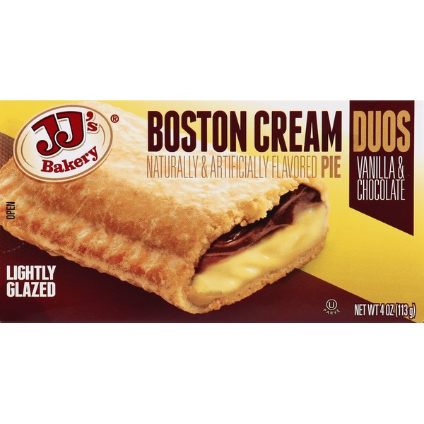 JJs Pie, Boston Cream, Duos, Lightly Glazed (4 oz) Instacart