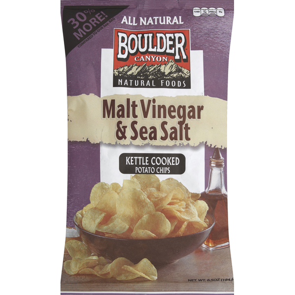 Boulder Canyon Kettle Cooked Potato Chips Malt Vinegar & Sea Salt (6.5