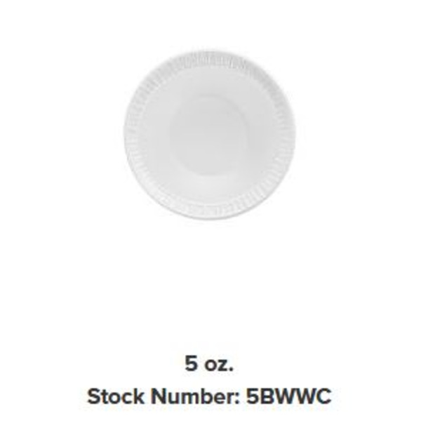Dart - 5 oz Unlaminated Foam Bowl - 1000 ct