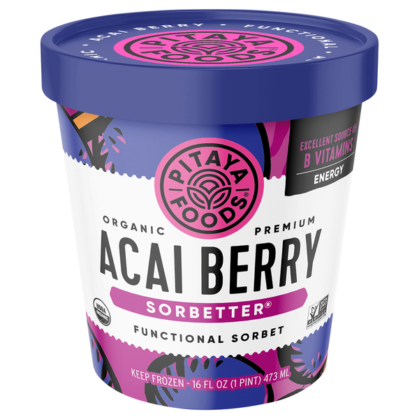 Pitaya Foods Organic Premium Sorbetter Acai Berry Sorbet Same-Day