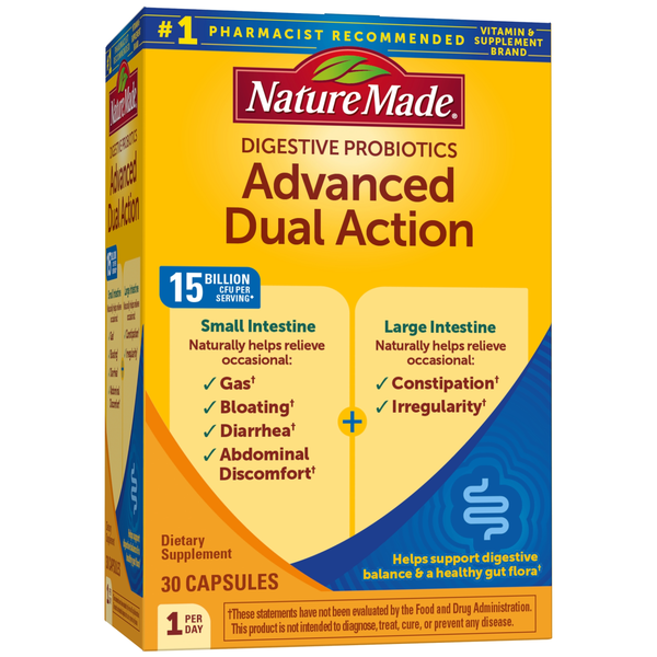 Nature Made Digestive Probiotics Advanced Dual Action Capsules, 15