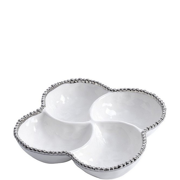 Pampa Bay Salerno Silver Porcelain 4-Section Bowl