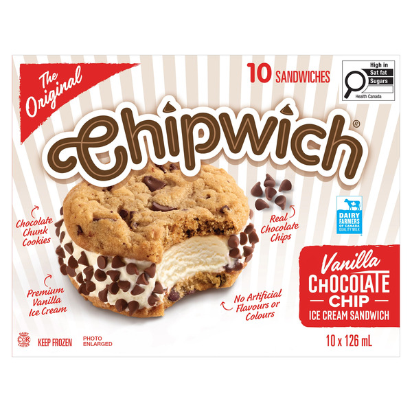 The Original Chipwich Vanilla Chocolate Chip