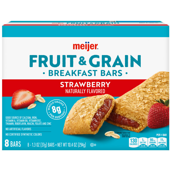 Meijer Meijer Strawberry Fruit & Grain Breakfast Bars Same-Day Delivery ...